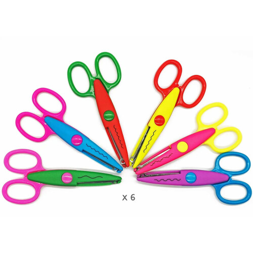 Dekorativa kantsaxar sicksack 6-pack
