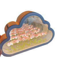 Lampe miroir tulipe, veilleuse motif nuage, 1 pièce