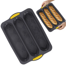 Silikon mini baguetteform med slippbelegg, 3-brød