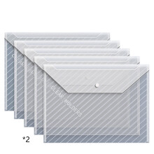 A4 Plastic Envelopes with Snap Closure 10 Pcs