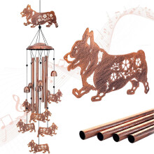 Carillon éolien en métal en forme de chien, décoration de jardin extérieur