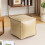 Faux Leather Ottoman Pouf Footstool – Waterproof Durable 4
