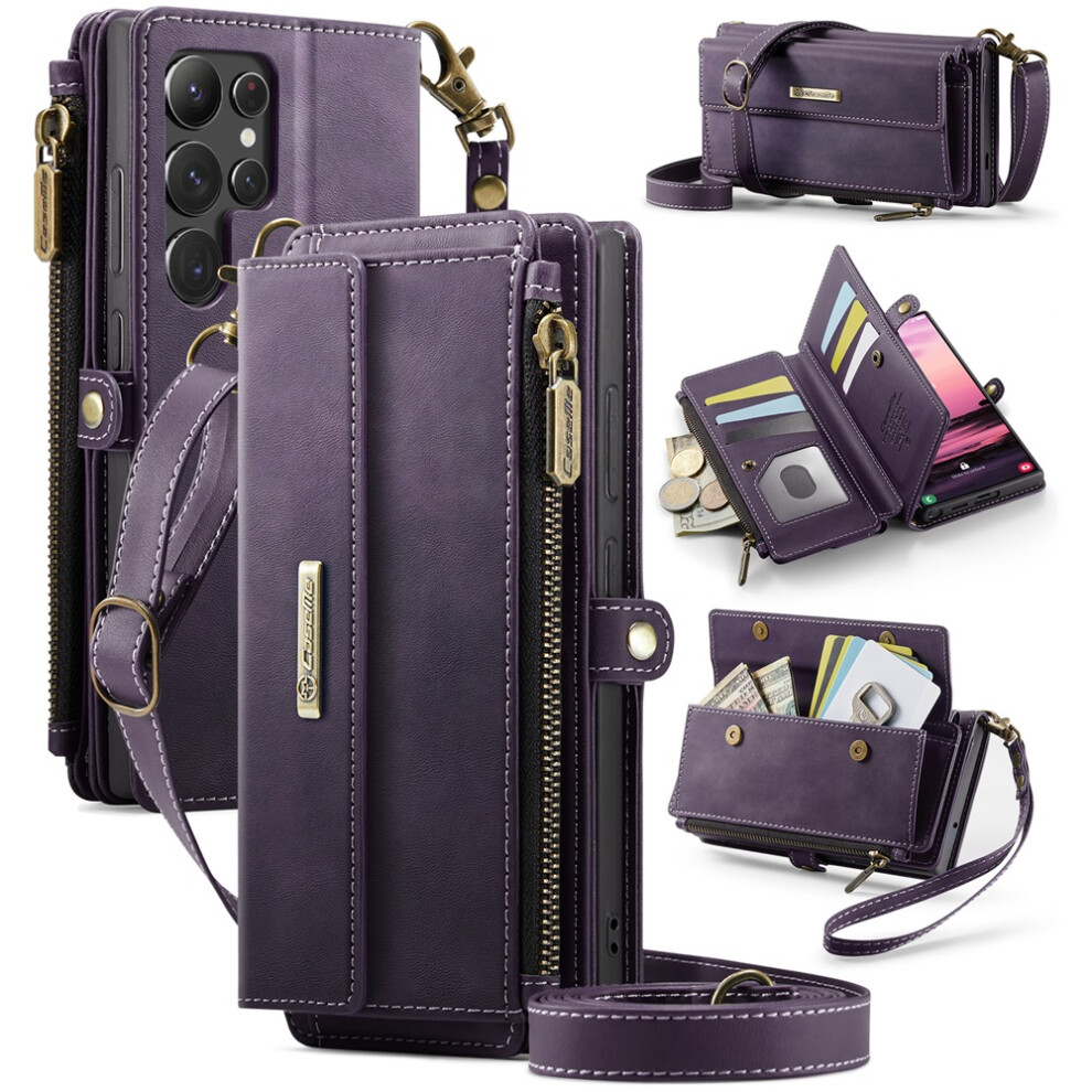 Caseme Wallet Case For Samsung Galaxy S22 Ultra 5G Purple 9336866115949