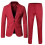 Set costum solid slim fit pentru copii: jachetă și pantaloni 1