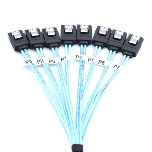 2 Set 8 Pcs  Cable Set 8 Set  3.0 Cable PC  Cabl SAS 7Pin 6Gbps Data Cable for Hard Disk SSD Drive NAS Host 2
