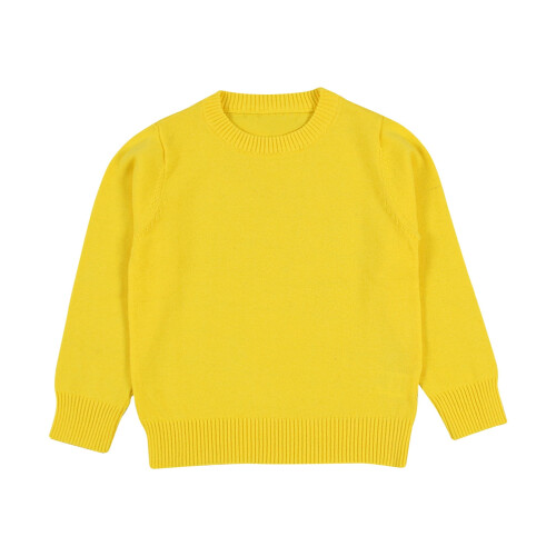 Baby sweater solid color knitted pullover yellow size 7 1