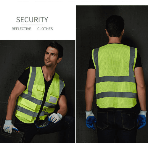 Safety Vest Green High-Visibility Reflective Breathable 2