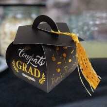 Graduation Hat Candy Box Bronzing Doctor Theme 10 pcs