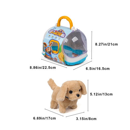 Interactive walking puppy toy white brown 1 piece 1