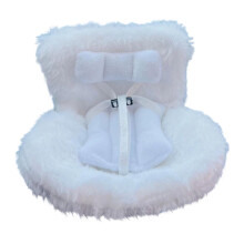 Doll Car Seat for 17cm Dolls with Air Vent Clip White