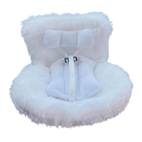 Dockbilsits för dockor 17 cm med ventilationsklämma vit