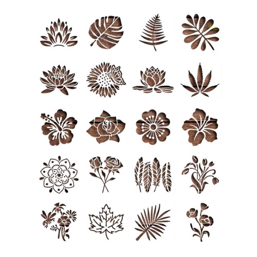 Wildflower Stencil Set Reusable 20 Pieces 1