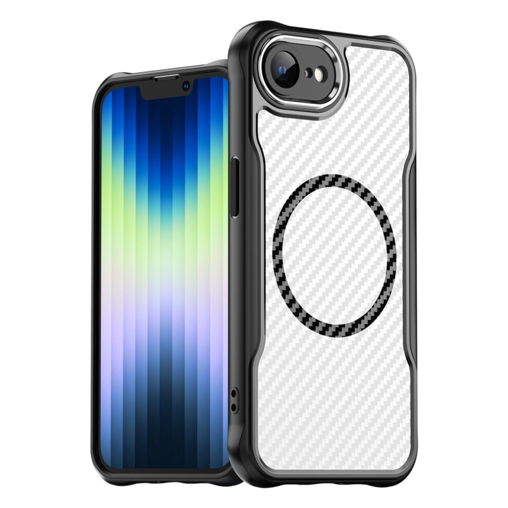 Carbon Fiber Magnetic Iphone 16E Case Magsafe Black 9152228989382