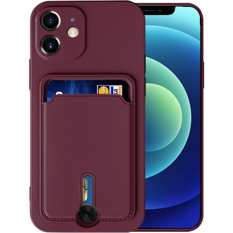 Silicone Card Case For Iphone 12 6.1 Inch Â Plum Purple 937196934287