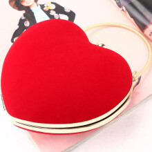 Red Satin Heart Evening Bag for Women, 1 piece