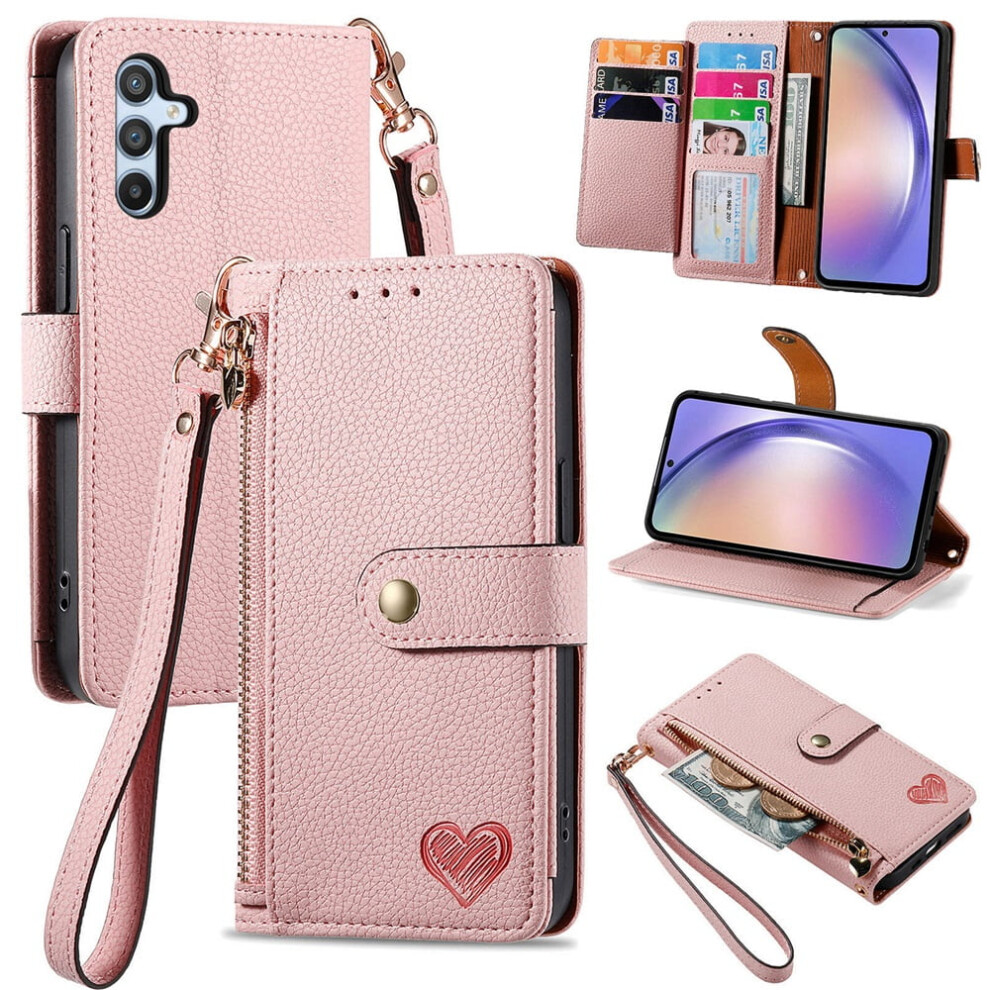 Samsung Galaxy A36 5G Leather Wallet Case Pink 9152228992917