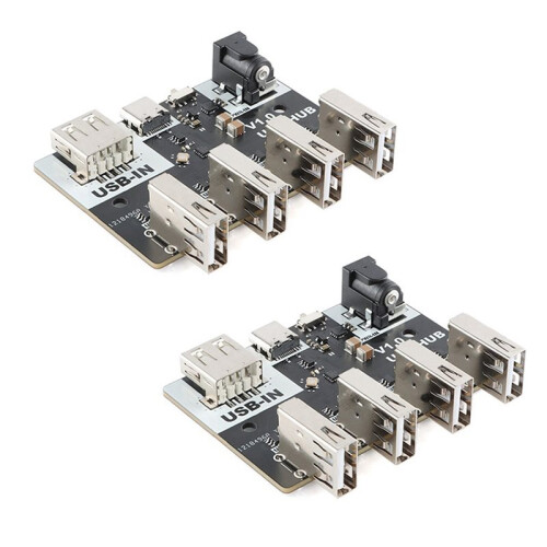 4Pcs USB Conector CH334 Hub Module 4 Interface USB2.0 Hub 40MB/S 5V XL-USBHUB USB-A TYPE-C DC5.5x2.1 Interface 1