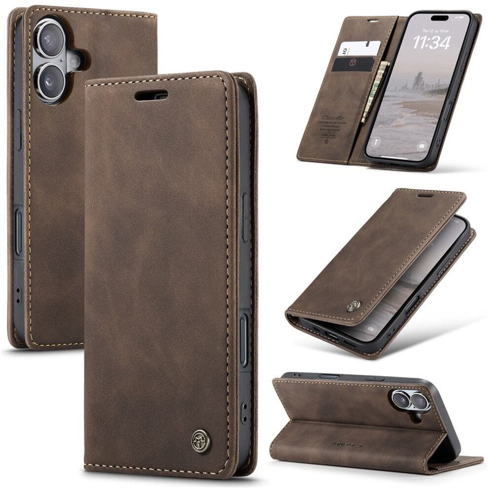 Caseme Leather Flip Wallet Case For Iphone 16 Â Magnetic 9170372605835