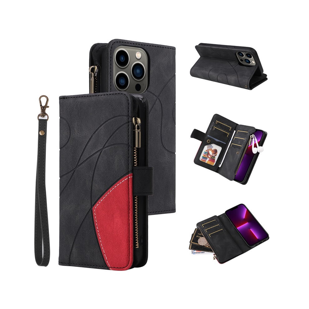 Iphone 13 Pro Wallet Case Pu Leather 9-Card Holder Black 9152228004429