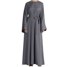 Dame Kaftan Abaya-kjole med lange ermer, maxikåpe