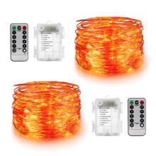 Orange Halloween Fairy Lights 16.4ft 50LED 2-Pack