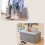 Grey Folding Storage Bench Ottoman 15.75x9.84x9.84 Inch 8