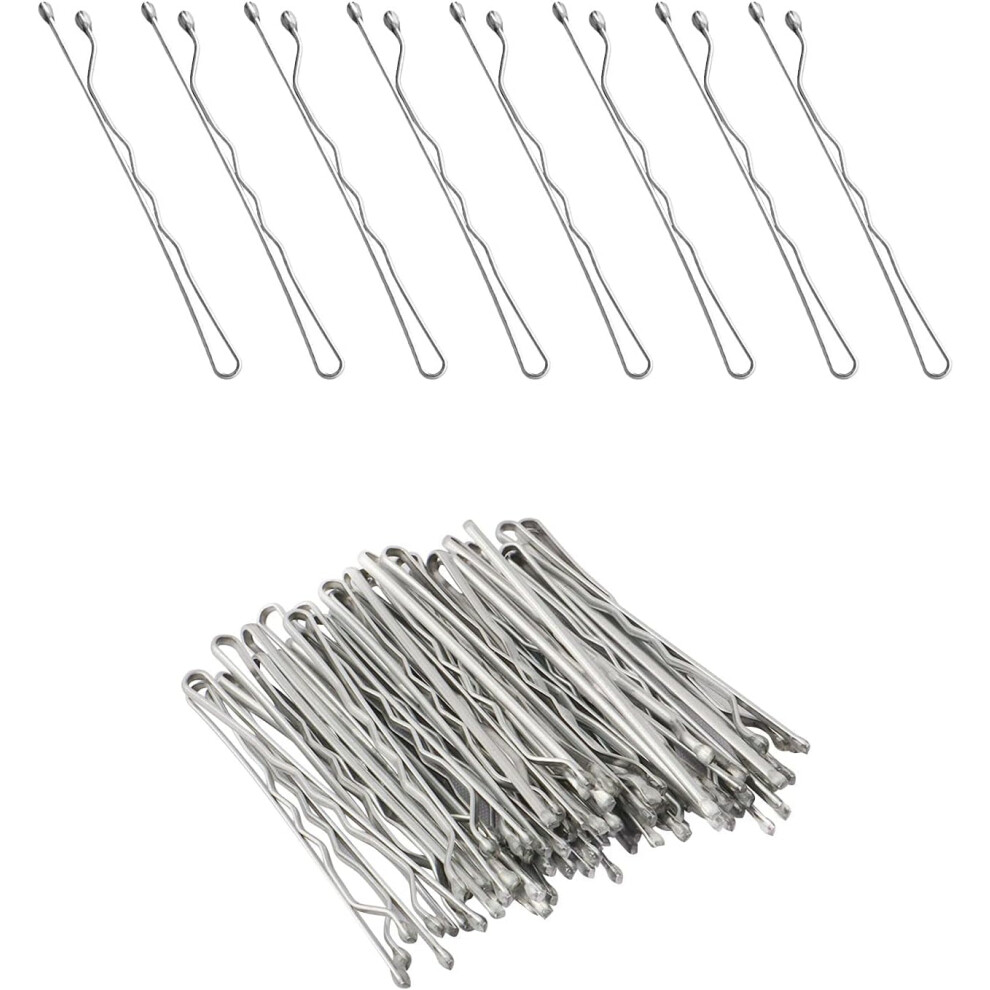 Bobby Pins Silver 50 pcs 5 cm for Fine Hair