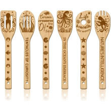 Set di cucchiai in legno Ocean Octus in bambù, 6 pezzi