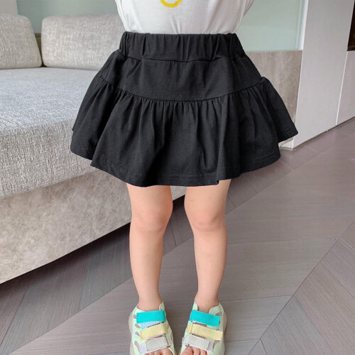Girls Skort Black Ruffle High-Cut 9-10 Years 1