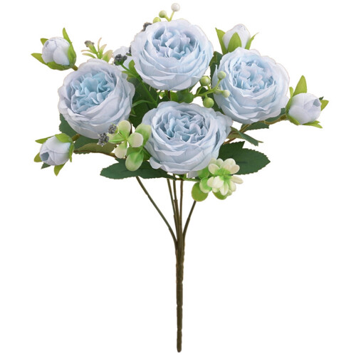 Buquê de rosas artificiais sedosas e realistas de 30 cm (11,8 polegadas) 1