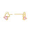 Mini Heart Pink Zirconia Stud Earrings Gold Plated 1