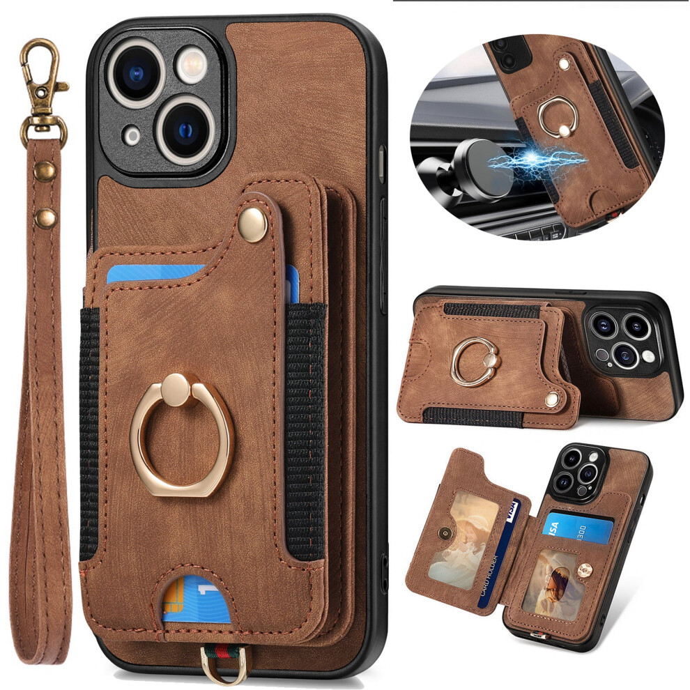 Iphone 15 Plus Wallet Case With Card Holder, Ring Stand, 937196927517