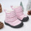 Toddler Snow Boots Hook-and-Loop Low-Cut Cloth Winter Shoes 5