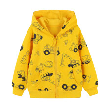 Katoenen hoodie voor peuterjongens met graafmachine-print.
