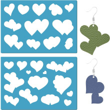 Juego de plantillas de corazón acrílicas reutilizables (6 piezas)