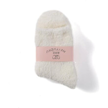 Chaussettes tricotées en fausse fourrure de polyester blanc (3 paires)