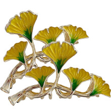 Pinces à cheveux en alliage, motif feuille de ginkgo, pour femme (lot de 2).