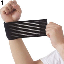 Compressiebrace/verband, unisex, nylon, zwart, 40 cm x 7,5 cm