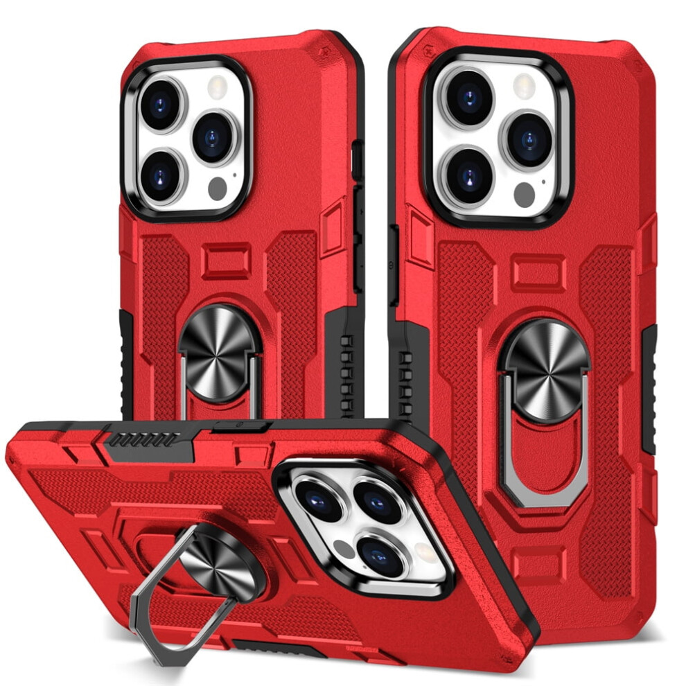 Defender Case For Iphone 15 Pro Max With Ring Holder Red 9180435635303