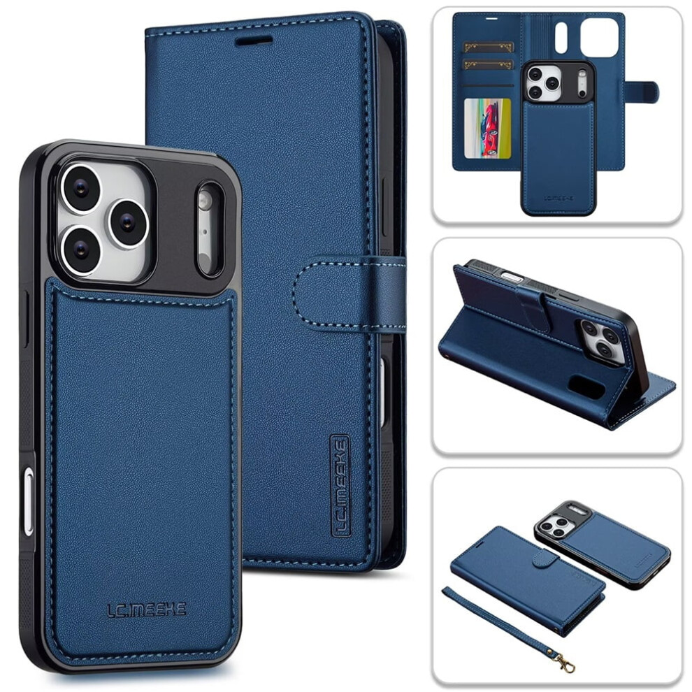 Lc.imeeke Iphone 17 Pro Wallet Case 6.3 Inch Blue 9180435640000