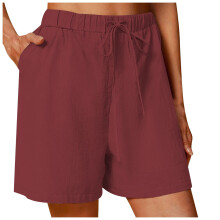 Women's Bermuda Shorts Knee-Length Elastic Waist Drawstring