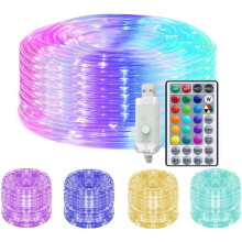 Guirlande lumineuse de 12 m (40 pi) à couleurs changeantes pour intérieur et extérieur, 120 LED