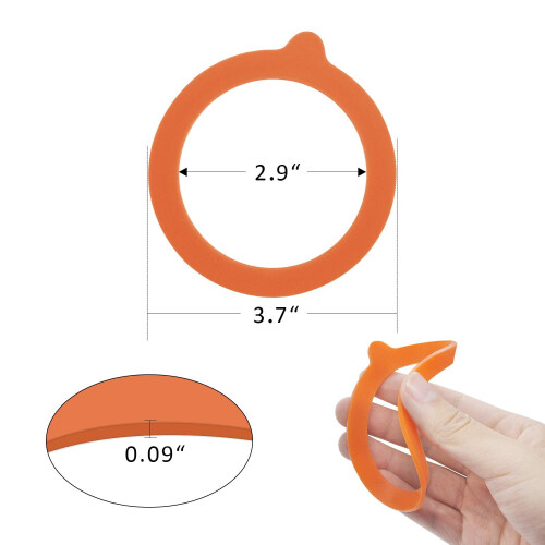 Silikonepakning til lufttæt forsegling, 12 stk., orange