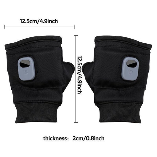 Heating Gloves USB Rechargeable Fingerless3Heat Levels