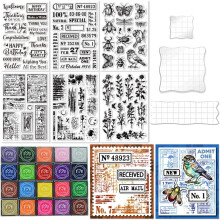 Juego de sellos acrílicos para hacer tarjetas (29 piezas)