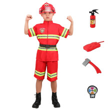 Disfraz de bombero para niños (conjunto de 3 piezas)