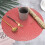 Round PVC Placemats Heat Resistant 4 Pcs Red 7