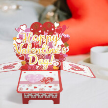 Carte de Saint-Valentin 3D pop-up avec lumières et musique