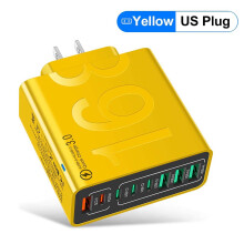 Concentrador USB de 8 puertos con 4 puertos USB-C y 4 puertos USB-A.