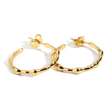 18K Gold Plated Hoop Earrings for Women, Lightweight